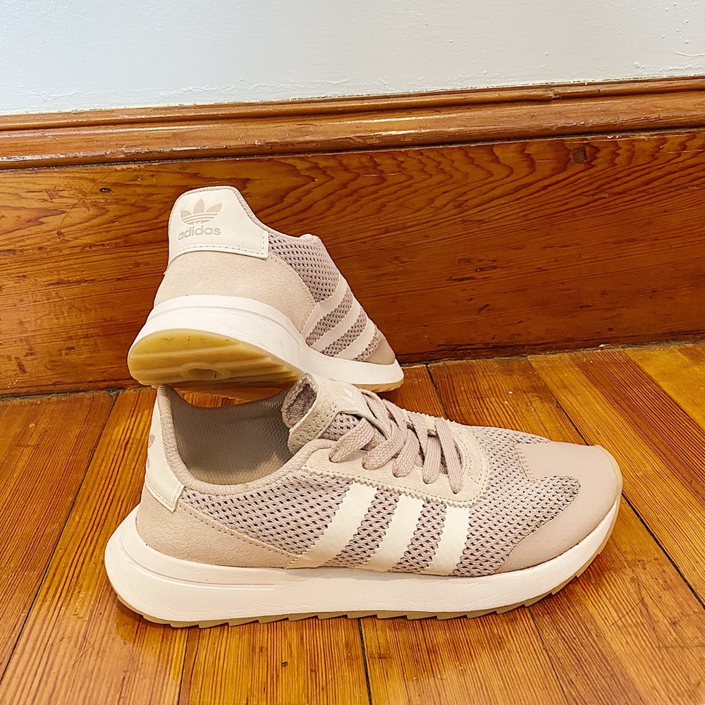 Adidas blush pink sneakers